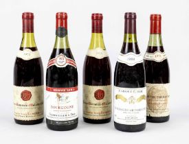 Five bottles of red Burgundy: 2 x 1973 Vosne-Romanée-Malconsorts, 1 x 1973 Geisweiler & Fils
