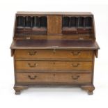 Secretary around 1820, oak, mahogany, ribbon inlays, 106 x 104 x 52 cm - The furniture cannot be