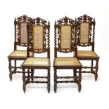 4 hunting chairs, France around 1880, oak, 113 x 45 x 45 cm - The furniture cannot be viewed in
