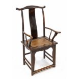 Asian chair, 19th century, ash, seat with wickerwork, 123 x 63 x 46 cm