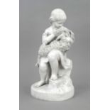 Anonymous sculptor of the 19th century, girl admonishing her dog in her arms, 20th century mass