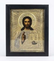 Icon of Christ Pantorkrator, Russia, 19th century, polychrome tempera painting on chalk ground,