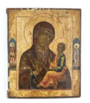 Icon of the Mother of God, Russia, 19th century, polychrome tempera painting and gold on chalk