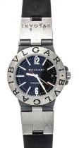Bulgari Diagono, men's automatic titanium watch, running, Ref. TI 38 TR, carbon dial with bar