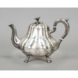Teapot, German, 19th century, Hamburg hallmark, master's mark Brahmfeld & Gutruf, hallmarked silver,