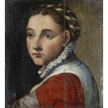 Italian School of the 16th / early 17th century, bust portrait of a woman with tied-up hair and