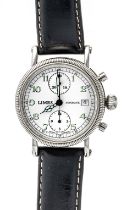 Limes men's watch chronograph automatic, steel case, movement ETA Cal. 7750 running, silver-col.