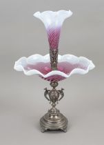 Centerpiece, late 19th century, silver-plated. Profiled and ornamented base on 4 feet, shaft as a