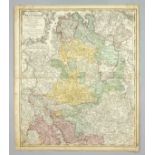 Historical map of Northwest Germany, 'Circuli Westphaliae...', col. Copper engraving by Homann Erben