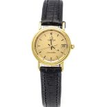 Omega Seamaster ladies quartz watch, 750/000 GG, Ref. 596.774, circa 1985, movement Cal. 1426