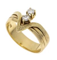 Brillant-Ring GG 585/000 mit 2 Brill