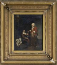 Genre painter 17th/18th century, In the nursery, oil/wood, unsigned, verso inscribed van Gael, 25.