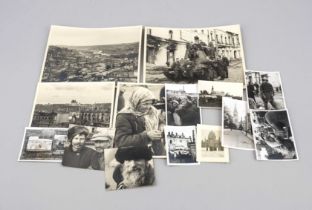 14 photos soldiers, civilians and buildings WW2, loose, probably contemporary prints. Various