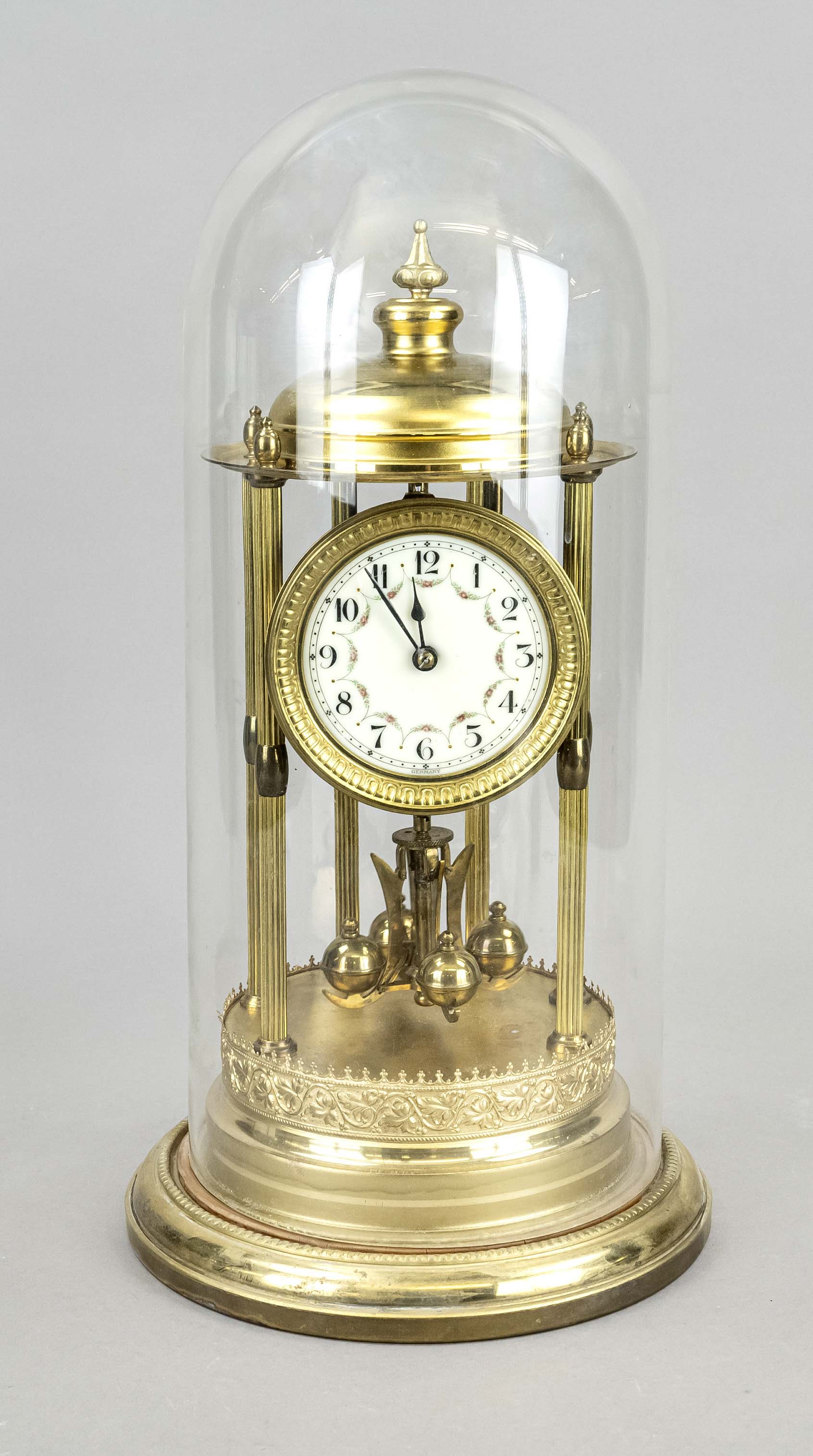 large annual clock with torsion pendulum, rotating pendulum clock, approx. 400 days running time,