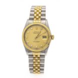 Rolex Oyster Perpetuel, Chronometer, men's watch steel/gold, Ref. 16013, from 1986, gold dial with