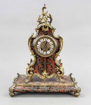 Tortoiseshell clock with floral brass inlays in the style of Boulle clocks, 1st half 19th century,