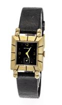 Wittnauer Watch & Co. New York, unisex watch, 585/000GG, manual winding Cal. 9WN, running, black