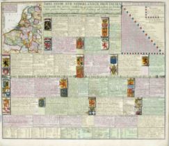 Netherlands -- ''Tafel van de XVII Nederlandze Provincien'', copper engraving map of the Netherlands