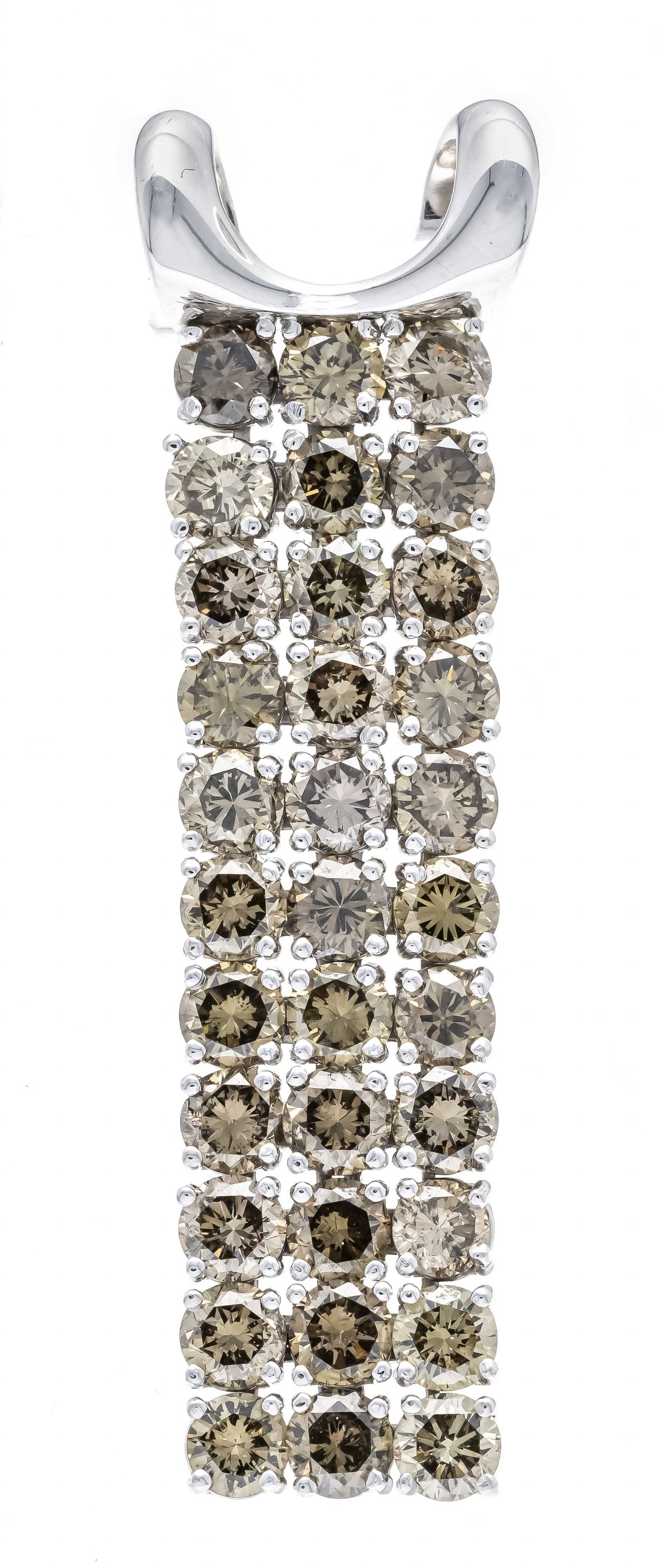 Design diamond pendant WG 750/000 with 33 brilliant-cut diamonds, total 5.00 ct fancy yellowish dark