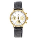 Zenith, chronograph, manual winding, Ref. 27.0140.203, circa 1990, gold-plated case with 40ym, white