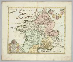 Two historical maps of Belgium and France -- ''Gallia Belgica'' and ''Gallia Transalpina'', two