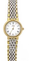 Omega De Ville ladies quartz watch, Ref. 134.008, from 01-1991, bicolor steel gilt, white dial