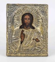 Icon of Christ Pantorkrator, probably Russia, probably 19th century, polychrome on wooden panel,