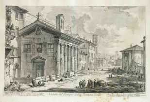 Giovanni Battista Piranesi (1720-1778), ''Veduta del Tempio della Fortuna virile'', etching from the