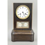 Walnut table clock with date and weekday display, 2nd half 19th century, decorated with light