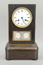 Walnut table clock with date and weekday display, 2nd half 19th century, decorated with light