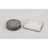 A round box, Egypt, pre-1940, hallmarked silver, cylindrical form, wall with ornamental engraved