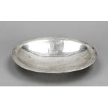 Oval bowl, 20th century, marked Suat, silver 900/000, on oval stand ring, flat, smooth form, l. 26