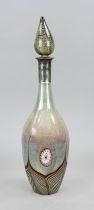 Carafe with silver neck mounting, 20th century, master's mark EM, silver 800/000, teardrop shape,