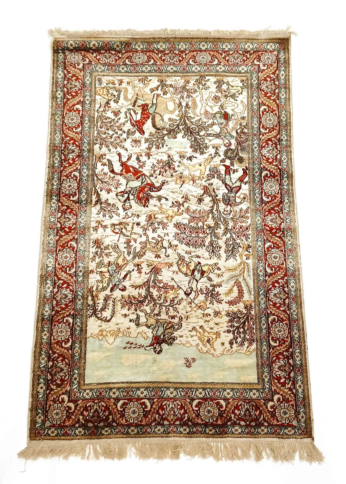 Carpet, Carpet, Rug, silk, even high pile with minor wear, 152 x 93 cm - Image 2 of 2