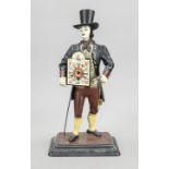 Clock carrier, Black Forest 2nd half 20th century, polychrome painted metal body with walking