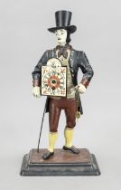 Clock carrier, Black Forest 2nd half 20th century, polychrome painted metal body with walking