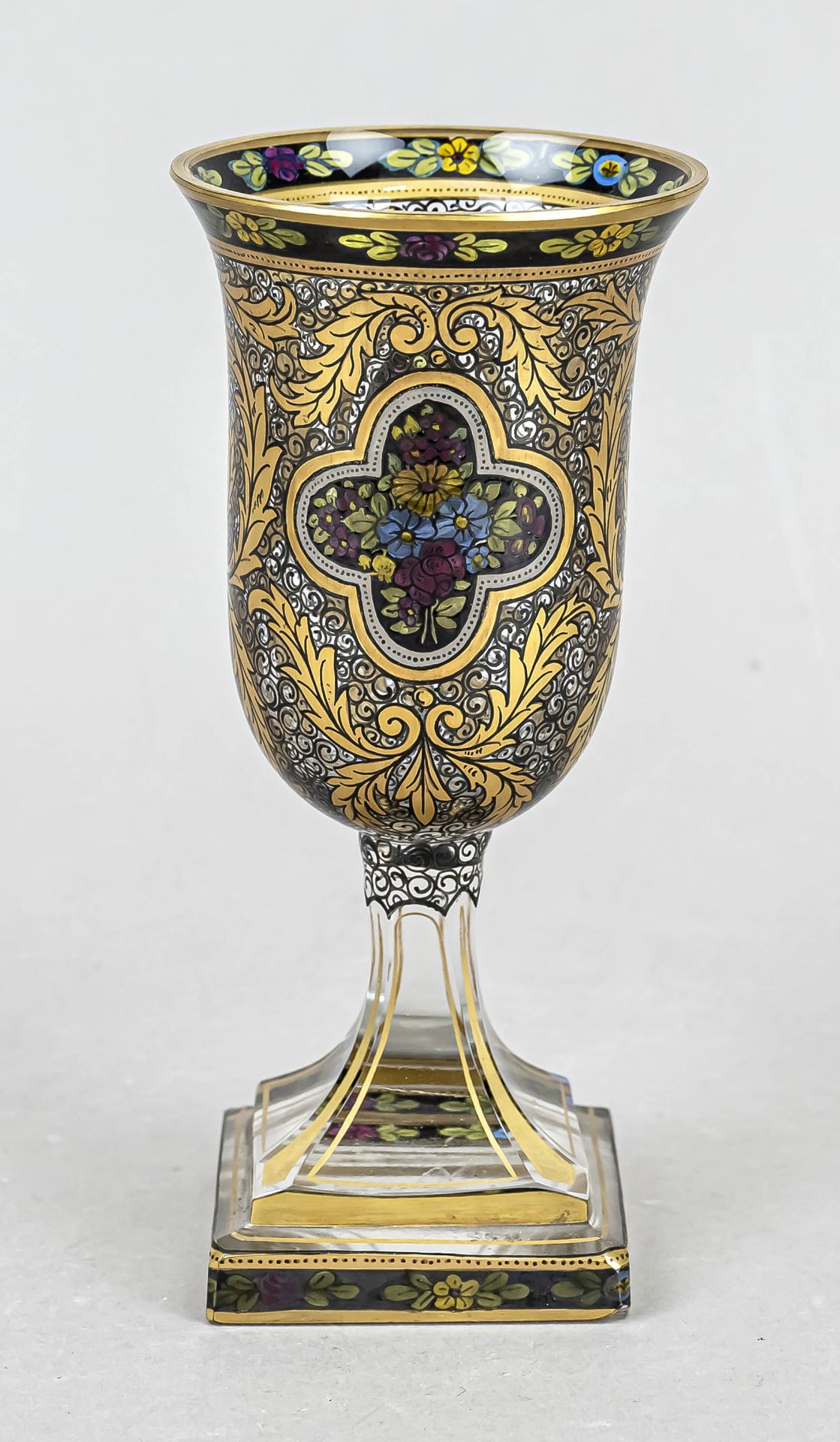 Fußglas, um 1900, in der Art von Fri