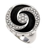 Bvlgari ring Optical Spinning WG 750/000 with steel mechanism, set with a black onyx disc and 41