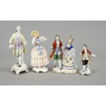Four figures, Thuringia, 20th century, Biedermeier lady with hat, Karl Ens, Volkstedt, c. 1925,