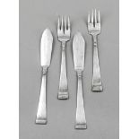 Fish cutlery for six persons, German, 20th century, maker's mark Koch & Bergfeld, Bremen, silver