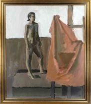 Arthur Richard Neal, 2nd half 20th century, large studio scene with female nude model behind