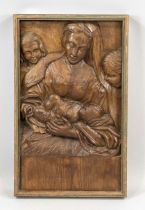 Christian spolia relief, oak. Inscribed in typewriter on a label on the reverse: ''frei nach C.