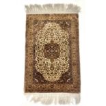 Carpet, Rug, silk, even high pile, 92 x 62 cm