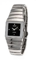Rado men's quartz watch, Diastar Jubile`, Ref. 152.0332.3, circa 2000, polished Cearmic case and
