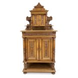 Vertico with top, historicism around 1880, walnut, 210 x 103 x 55 cm - The furniture cannot be