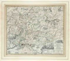 Historical map of the area around Wetterau in Hesse, ''Wetteravia cum omnibus inclusis