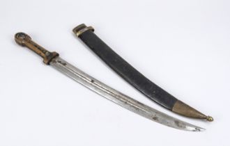 Sabre Kindschal or Kindjal, Russia, dated 1910, double fullered blade with various military