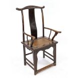 Asian chair, 19th century, ash, seat with wickerwork, 123 x 63 x 46 cm
