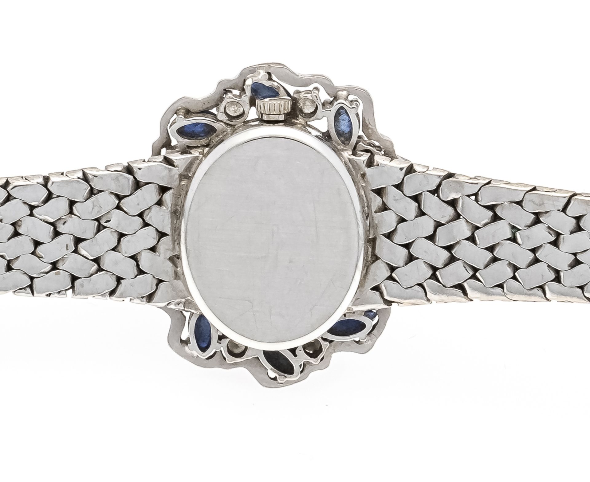 Rolex gold bracelet watch 750/000 WG, bezel with brilliant-cut diamond and sapphire in prong - Image 2 of 2