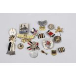 Mixed lot of military and patriotic badges and pins, 1st and 2nd half of the 20th century, metal and